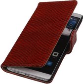 Wicked Narwal | Snake bookstyle / book case/ wallet case Hoes voor Huawei Mate S Rood