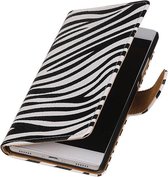 Wicked Narwal | Zebra bookstyle / book case/ wallet case Hoes voor Huawei P10 Wit