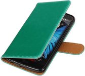 Wicked Narwal | Premium TPU PU Leder bookstyle / book case/ wallet case voor LG K10 Groen