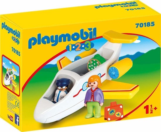 Playmobil 1.2.3 Avion avec pilote et vacancière | bol.