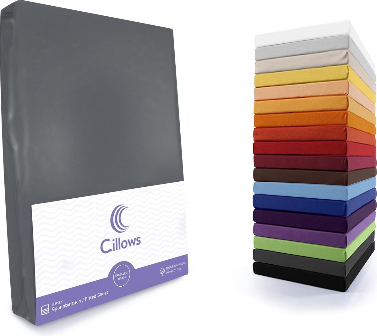 Cillows Excellent Hoeslaken - Hoeslaken 140x200 - 160x220 cm - Antraciet