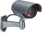 Relaxdays dummy beveiligingscamera - voor wandmontage - LED licht - zilver - nepcamera