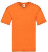 Fruit Of The Loom Heren Originele V-hals T-shirt (Oranje)