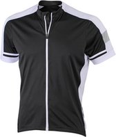 James and Nicholson - Heren Fietsshirt met Full Zip (Zwart)