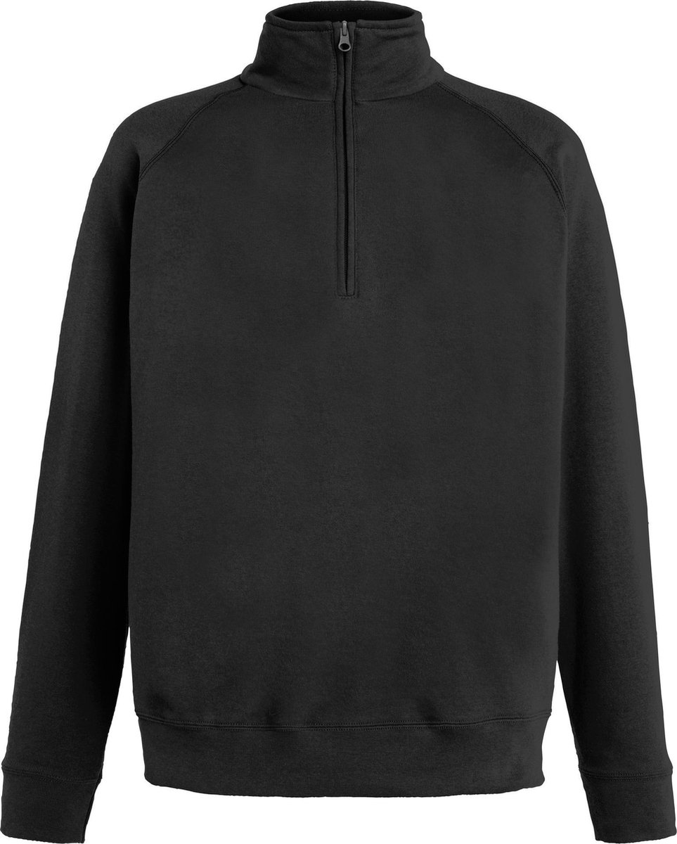 Fruit Of The Loom Heren lichtgewicht sweatshirt met ritssluiting Zwart