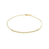 YO&NO - Enkelbandjes -  Zilver verguld - Ballchain - Bolletjes - 26cm - Sieraden Vrouw - Zilver 925