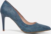Giulia Pumps blauw slangenprint - Maat 44