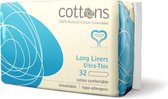 Cottons Inlegkruisjes extra lang ultra dun 100% natuurlijk katoen - 4 x 32 stuks