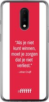 OnePlus 7 Hoesje Transparant TPU Case - AFC Ajax Quote Johan Cruijff #ffffff