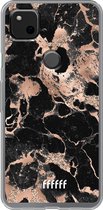 Google Pixel 4a Hoesje Transparant TPU Case - Rose Gold Marble #ffffff