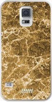 Samsung Galaxy S5 Hoesje Transparant TPU Case - Gold Marble #ffffff