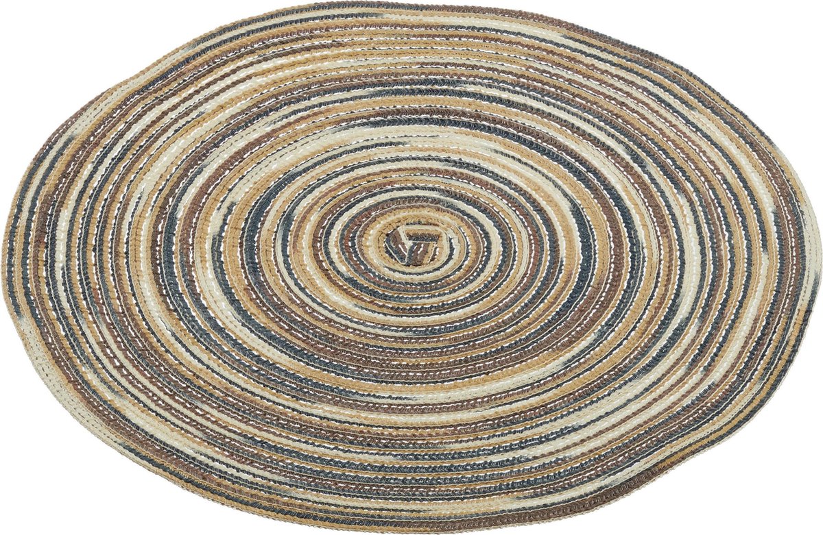 6x Naturel ronde placemats/onderleggers 38 cm Tafeldecoratie