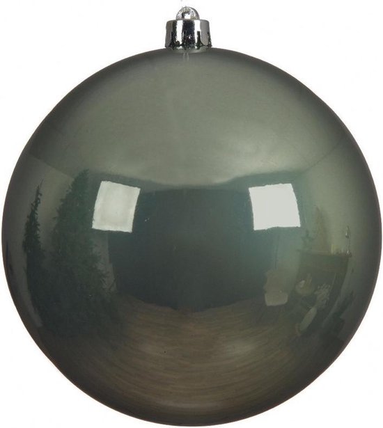 puree perspectief ui 2x Grote salie groene kunststof kerstballen van 14 cm - glans - salie groene  kerstboom... | bol.com