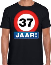 Stopbord 37 jaar verjaardag t-shirt - zwart - heren - 37e verjaardag - Happy Birthday shirts / kleding L