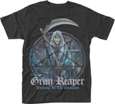 Grim Reaper Heren Tshirt -L- Walking In The Shadows Zwart