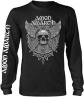 Amon Amarth Longsleeve shirt -XL- Grey Skull Zwart