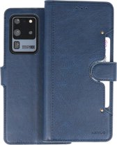 KAIYUE - Luxe Portemonnee Hoesje - Pasjeshouder Telefoonhoesje - Wallet Case - Geschikt voor Samsung Galaxy S20 Ultra - Navy