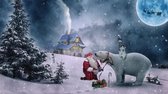 Diamond painting volwassenen - Diamond painting kerst - Ijsbeer met de kerstman 50x40cm - Ronde steentjes - Volledig pakket
