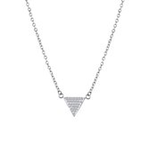 Lucardi Dames Ketting triangle met kristal - Staal - Ketting - Cadeau - 45 cm - Zilverkleurig