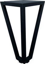 Zwarte wire poot driehoek 18 cm met bevestigingsplaat