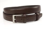 JV Belts Donker bruine pantalonriem - heren en dames riem - 3 cm breed - Bruin - Echt Leer - Taille: 95cm - Totale lengte riem: 110cm