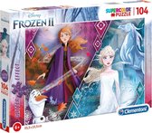 Clementoni - Puzzel 104 Stukjes Glitter Frozen 2, Kinderpuzzels, 6-8 jaar, 20163