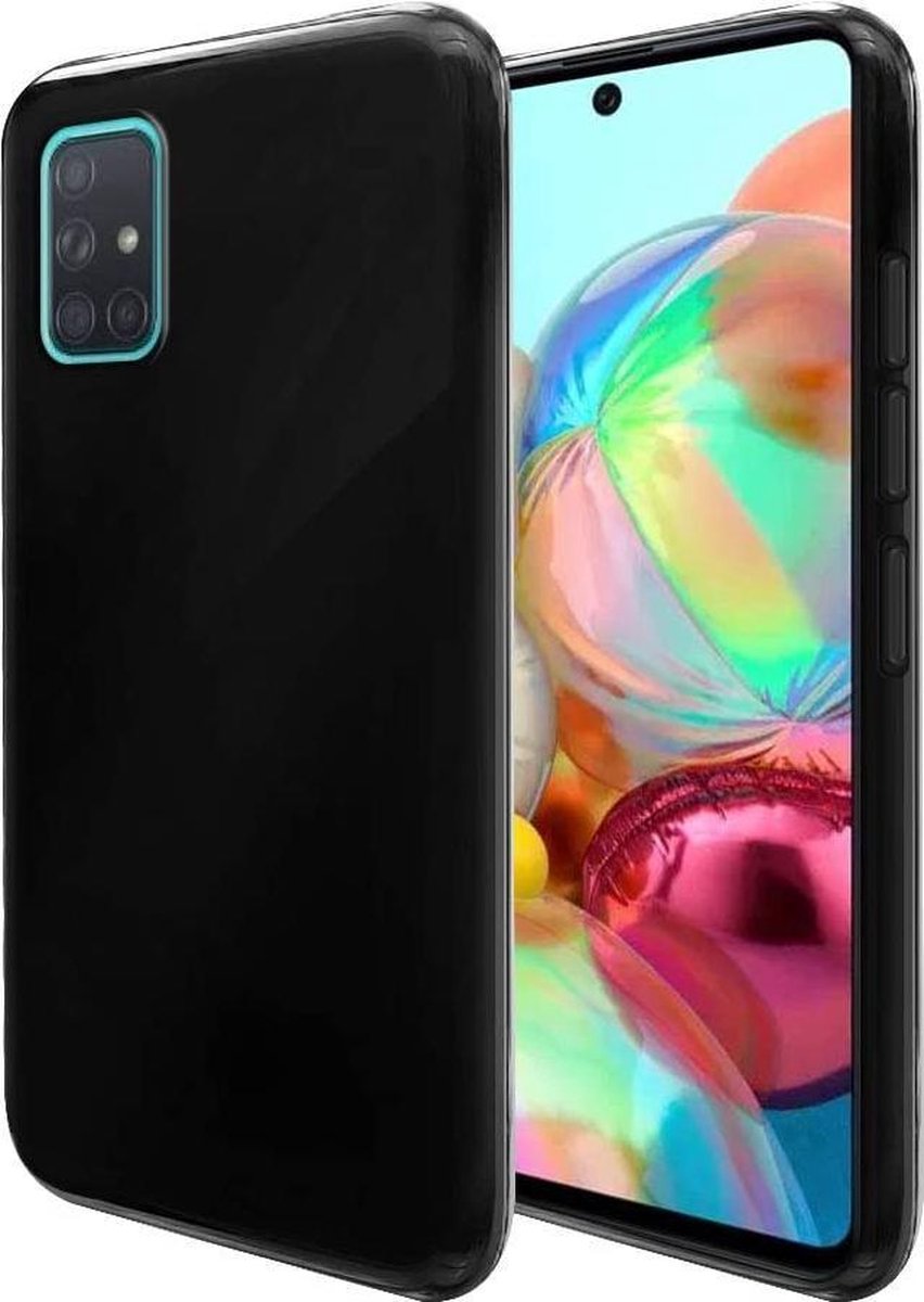 Flexibele achterkant Silicone hoesje zwart Geschikt voor: Samsung Galaxy A41