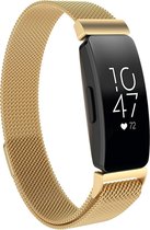 Bandje Voor Fitbit Inspire - Milanese Band - Goud - Maat: SM - Horlogebandje, Armband