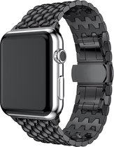 Draak stalen schakel band - zwart - Geschikt voor Apple Watch