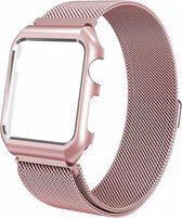 Milanese case band - rose goud - Geschikt voor Apple Watch