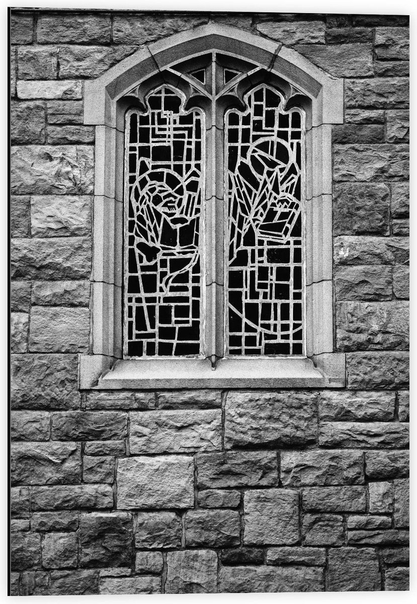 Dibond - Sierlijk Raam (zwart/wit) - 40x60cm Foto op Aluminium (Met Ophangsysteem)