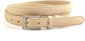 JV Belts Naturel  nubuck dames riem - dames riem - 2.5 cm breed - Cognac - Echt Leer/Nubuck - Taille: 85cm - Totale lengte riem: 100cm