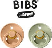 Bibs fopspeen - maat 2 6-18 maanden - 2 stuks - peach - sage