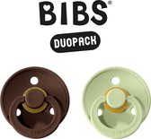 BIBS Fopspeen - Maat 2 (6-18 maanden) DUOPACK - Mocha & Pistachio - BIBS tutjes - BIBS sucettes