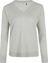 Dames > Steppin' Out Vrouwen Trui Cotton cashmere V-hals Grijs Katoen Maat: XS