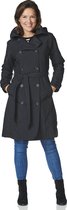 Bowie trench coat black with zipperclosure -L