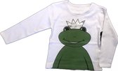 Ziegfeld T-shirt Kikker Koning Junior Lange Mouw Wit Maat 128