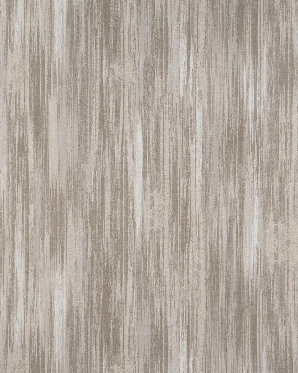 Strepen behang Profhome BV919087-DI vliesbehang hardvinyl warmdruk in reliëf gestructureerd met strepen mat beige grijs crèmewit 5,33 m2