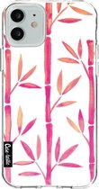 Casetastic Apple iPhone 12 / iPhone 12 Pro Hoesje - Softcover Hoesje met Design - Pink Bamboo Pattern Print