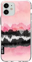 Casetastic Apple iPhone 12 Mini Hoesje - Softcover Hoesje met Design - Pink Mountains Print