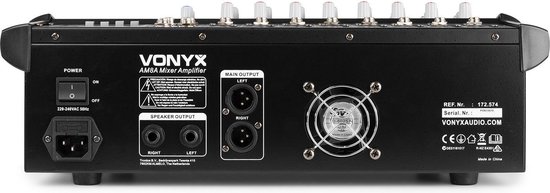 Mengpaneel - Vonyx AM8A mixer 8 kanaals met Bluetooth, mp3 speler & ingebouwde versterker 1000W - Vonyx