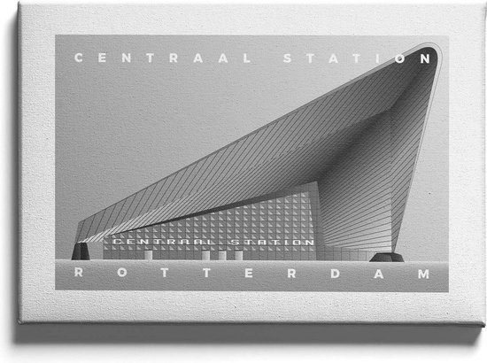 Walljar - Rotterdam Centraal - Muurdecoratie - Poster met lijst