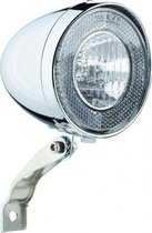 koplamp Retro led naafdynamo zilver