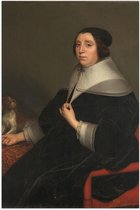 Poster – Oude meesters - Portret van een vrouw, Gerard van Honthorst, 1655 - 60x90cm Foto op Posterpapier