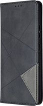 Geometric Book Case - Samsung Galaxy A42 Hoesje - Zwart