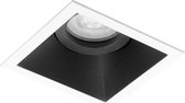 Spot Armatuur GU10 - Pragmi Zano Pro - Inbouw Vierkant - Mat Zwart/Wit - Aluminium - Kantelbaar - 93mm