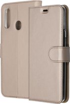 Samsung Galaxy A20s Hoesje Met Pasjeshouder - Accezz Wallet Softcase Bookcase - goud