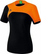 Erima Club 1900 2.0 T-Shirt Dames Zwart-Oranje Maat 36