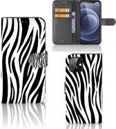 Etuis Portefeuille Compatible avec Cuir Flip Cover Fermeture magnétique pour iPhone 12 | 12 Pro (6.1") Coque Zèbre