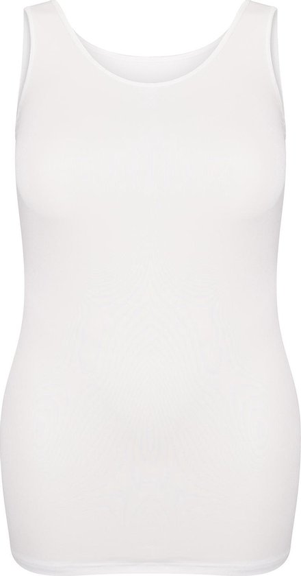 RJ Bodywear Pure Color dames top (1-pack) - hemdje met brede banden - wit - Maat: 4XL